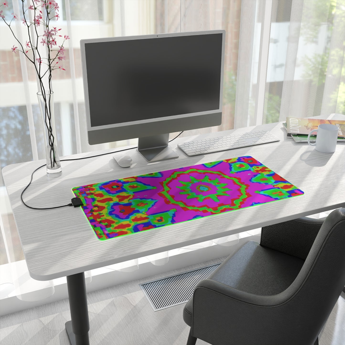 Lacy Lightningbolt - Psychedelic Trippy LED Light Up Gaming Mouse Pad