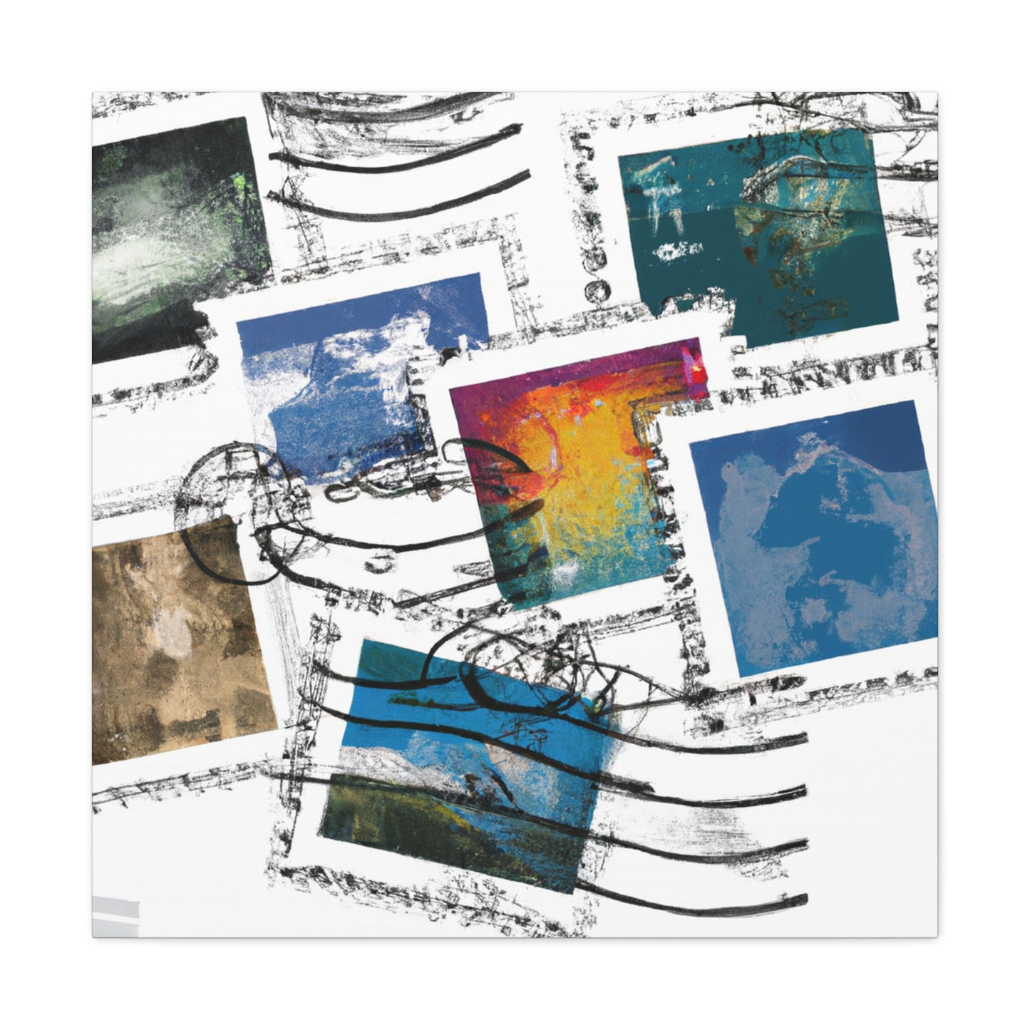 Global Heritage Forever Stamps - Postage Stamp Collector Canvas Wall Art