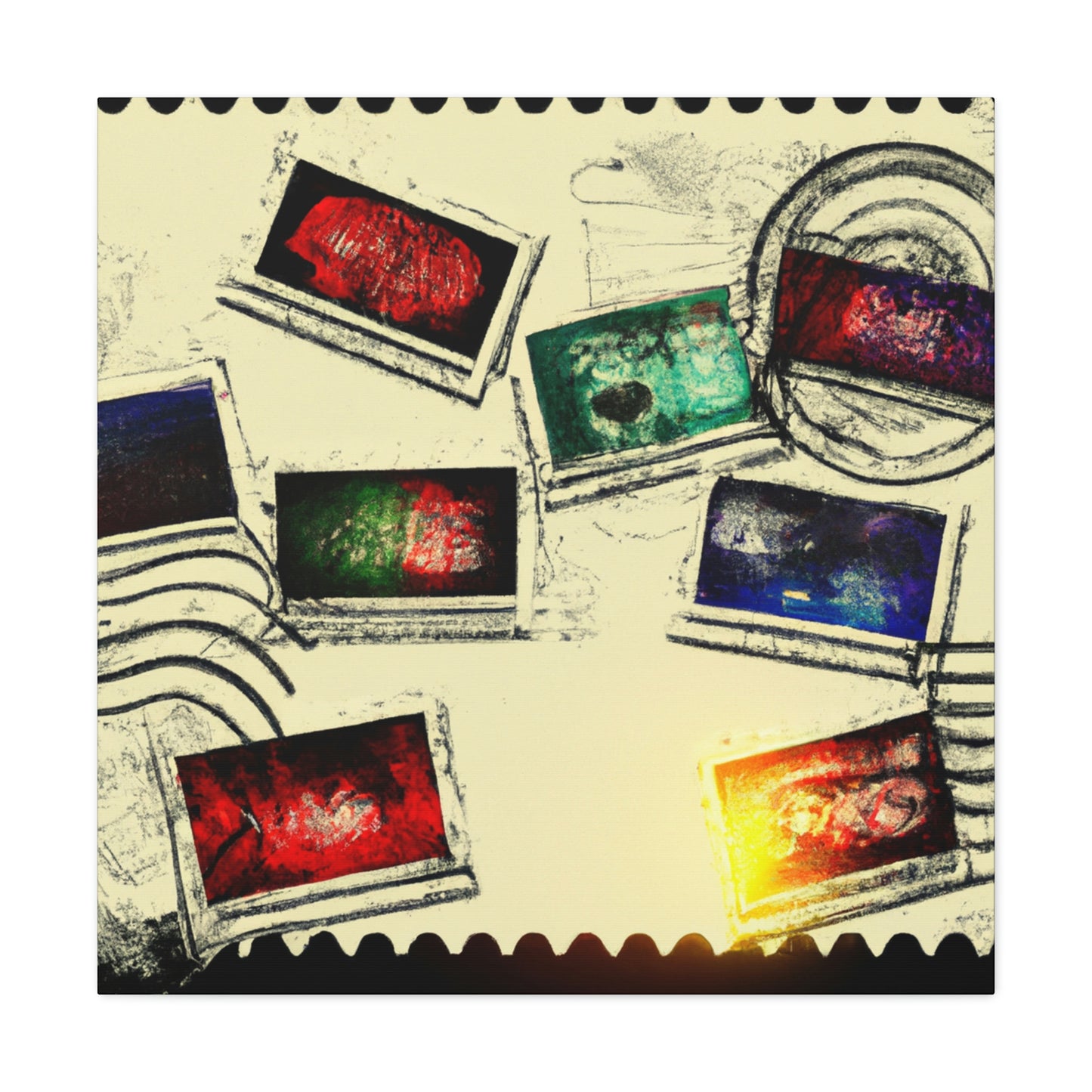 "Travelling Through Time" Stamps - Canvas