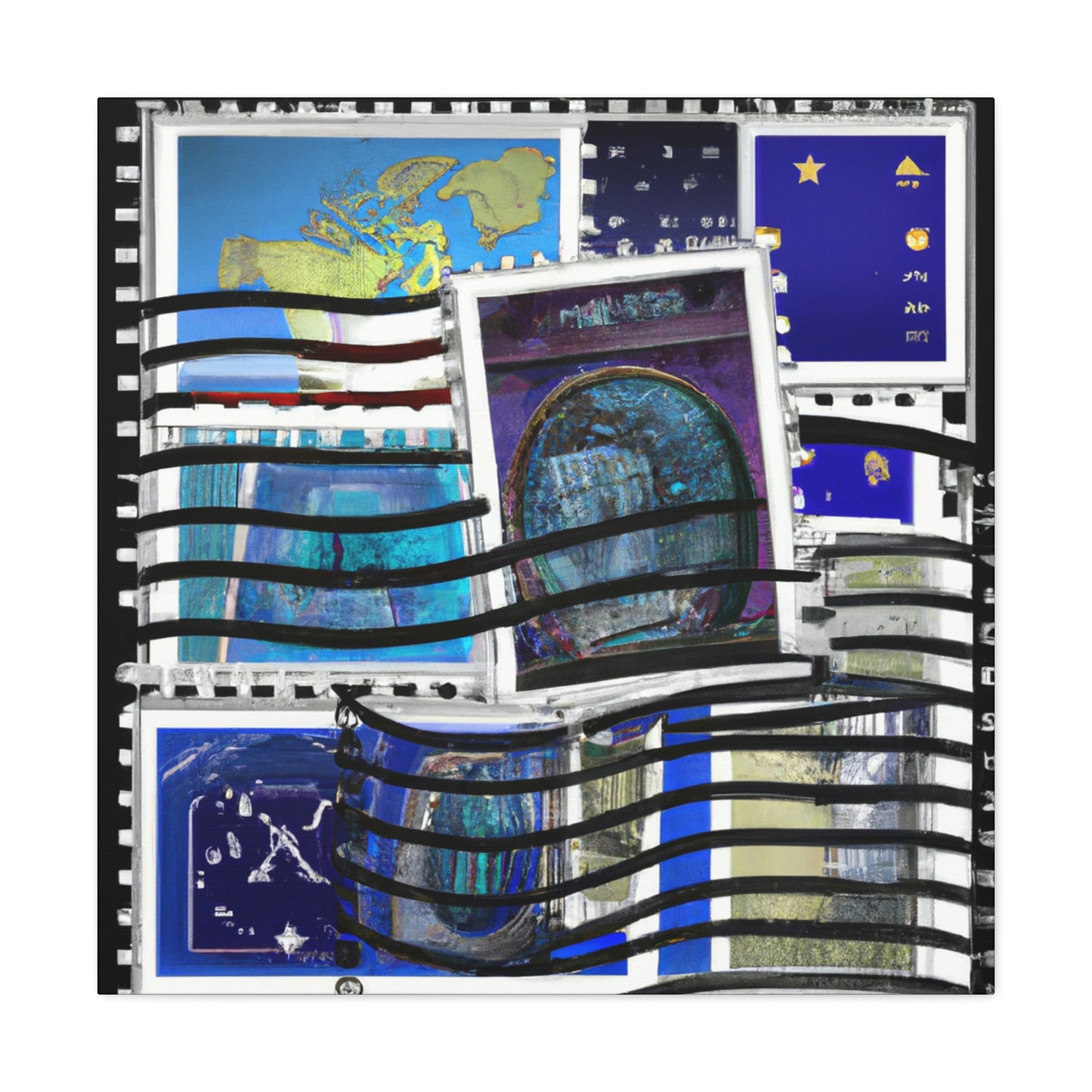 Global Wonders Stamp Collection. - Canvas