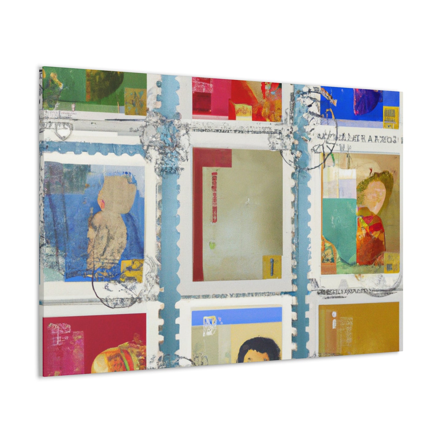 Global Culture Collection - Postage Stamp Collector Canvas Wall Art