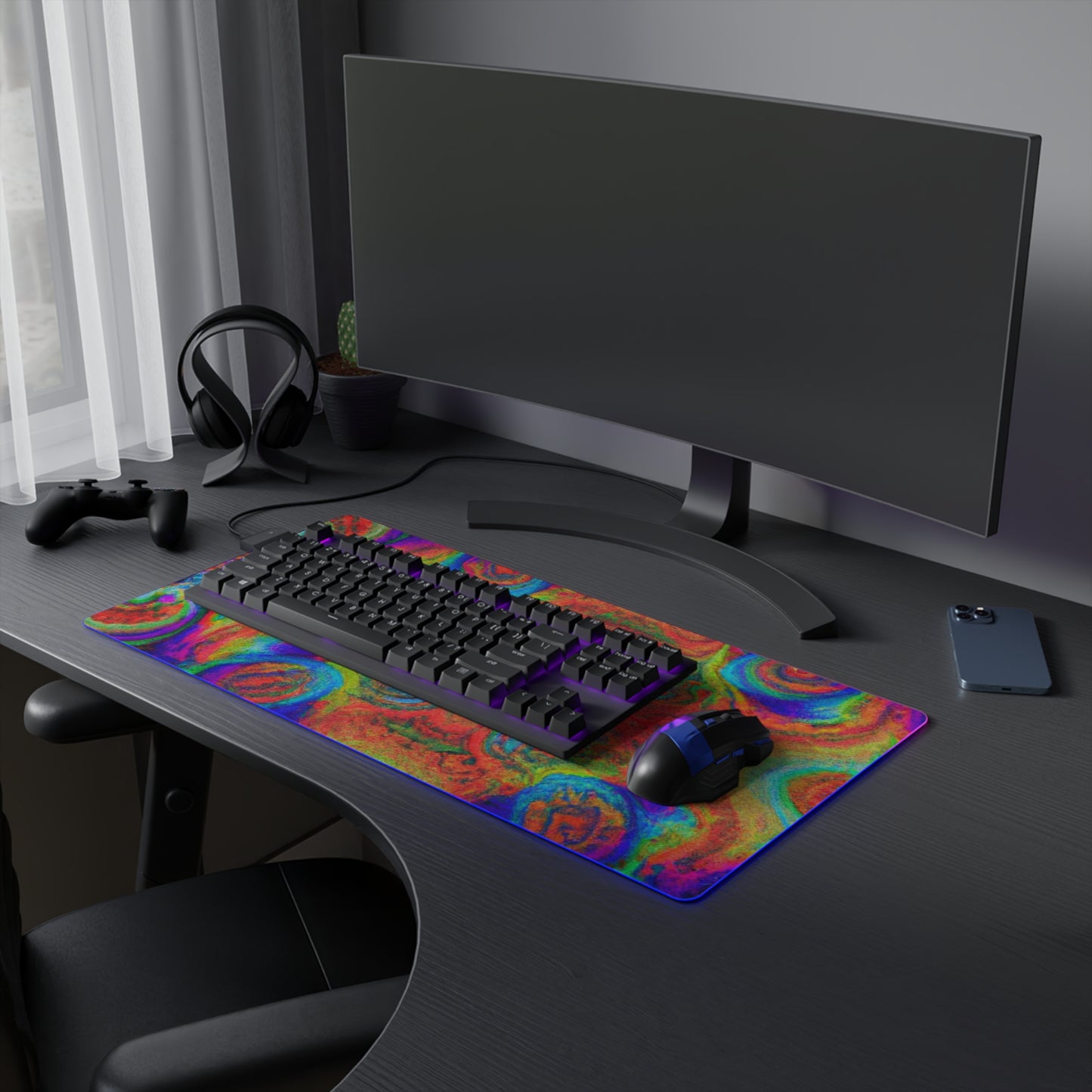 Jasper Punchyford - Psychedelic Trippy LED Light Up Gaming Mouse Pad