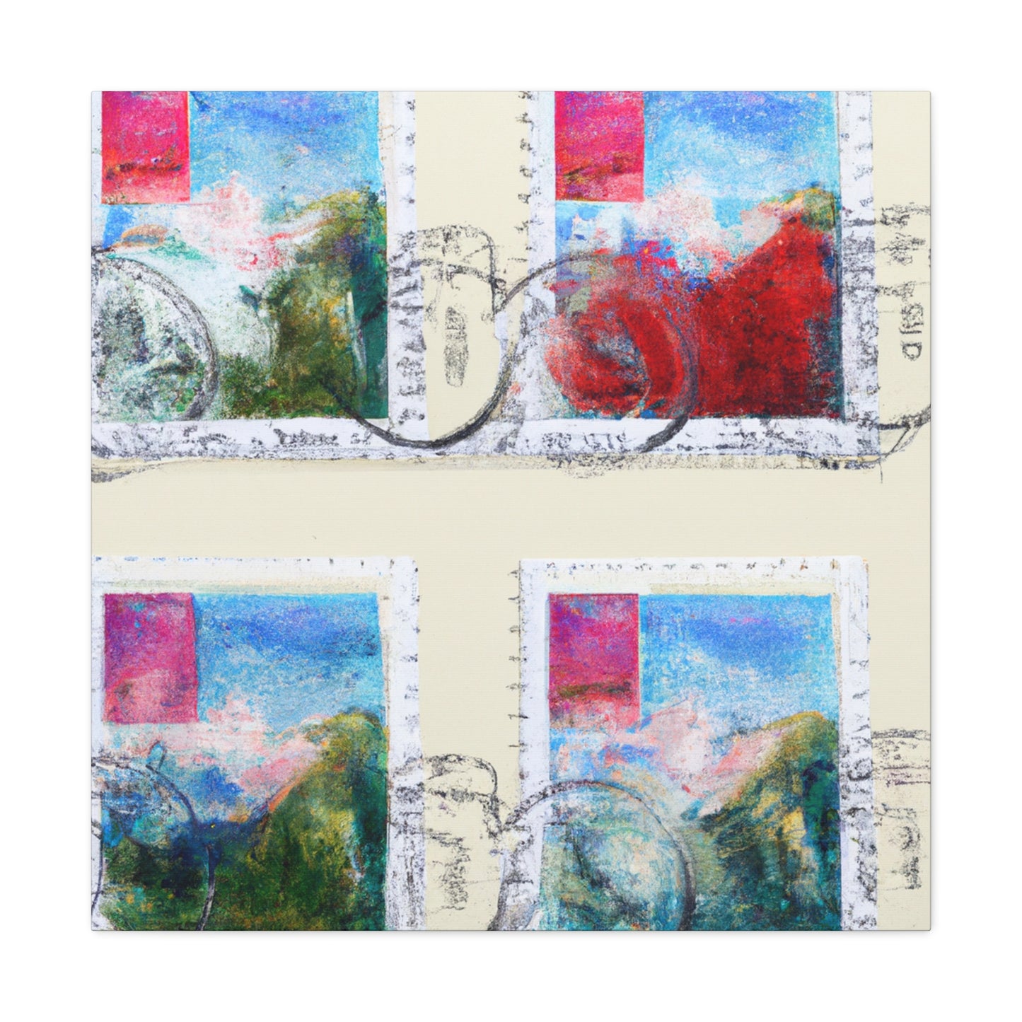 "Cultural Wonders of the World" - Postage Stamp Collector Canvas Wall Art