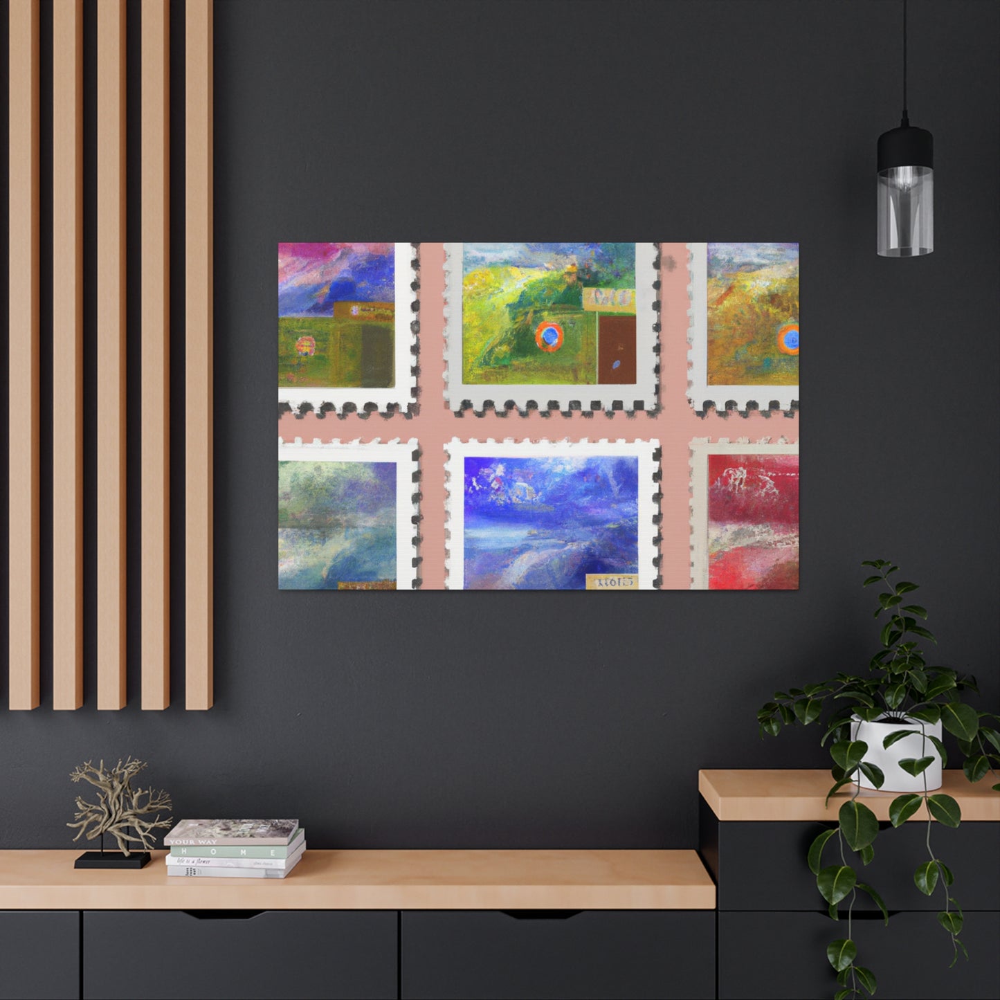 Global Expressions: Historic Treasures Stamp Collection. - Postage Stamp Collector Canvas Wall Art