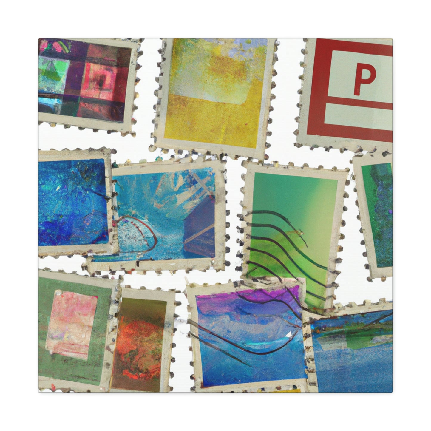 Global Heritage Stamps. - Canvas