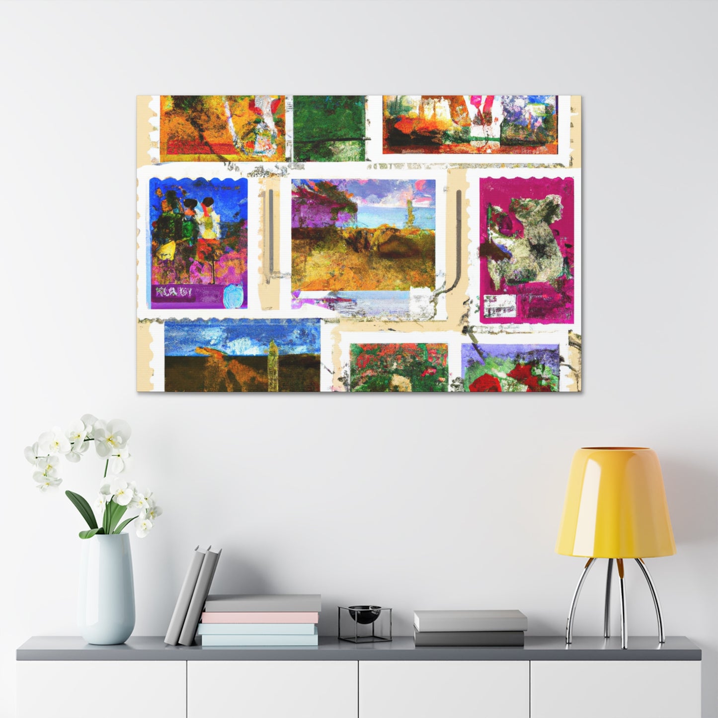 Global Expressions Stamps - Postage Stamp Collector Canvas Wall Art