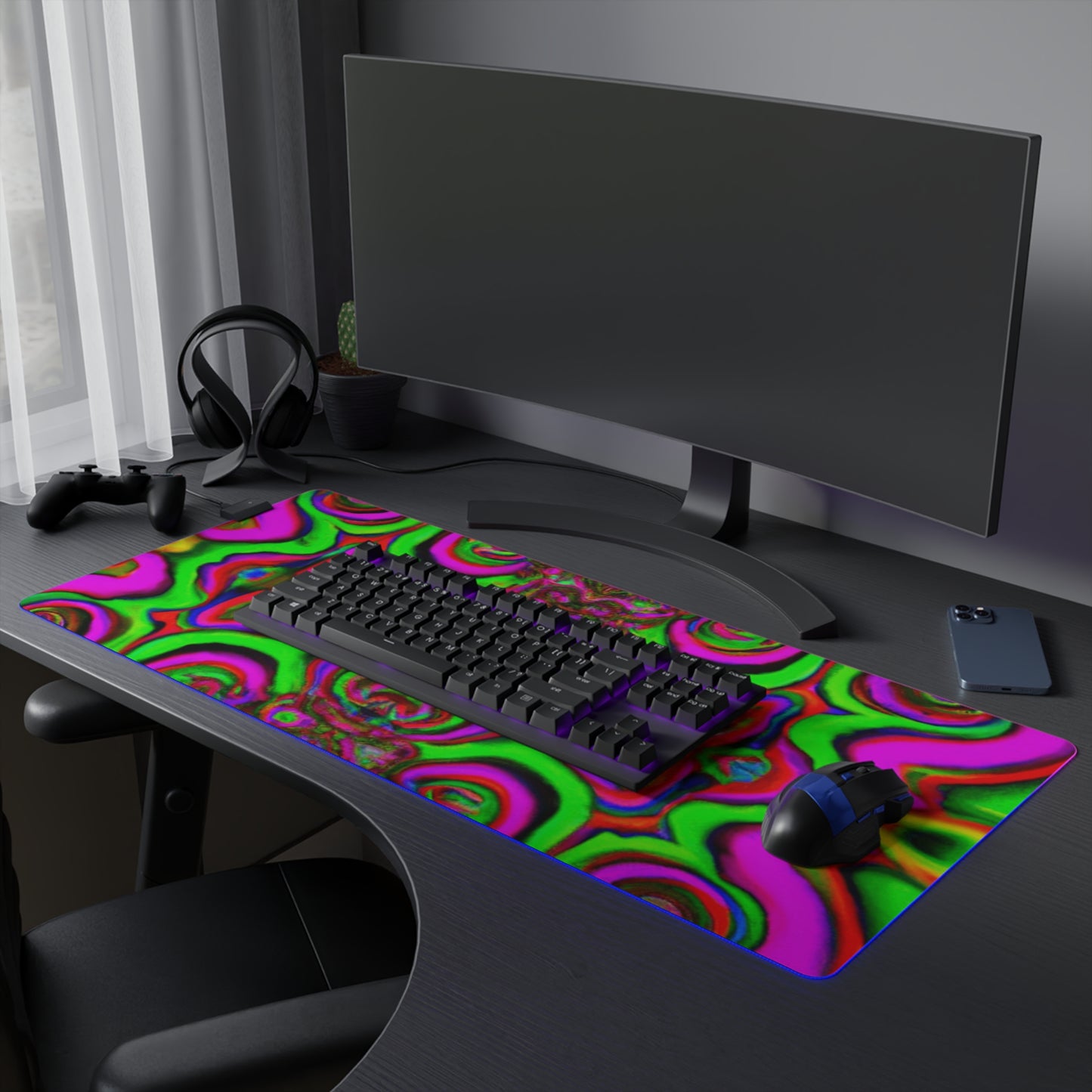 Stanley the Space Cadet - Psychedelic Trippy LED Light Up Gaming Mouse Pad