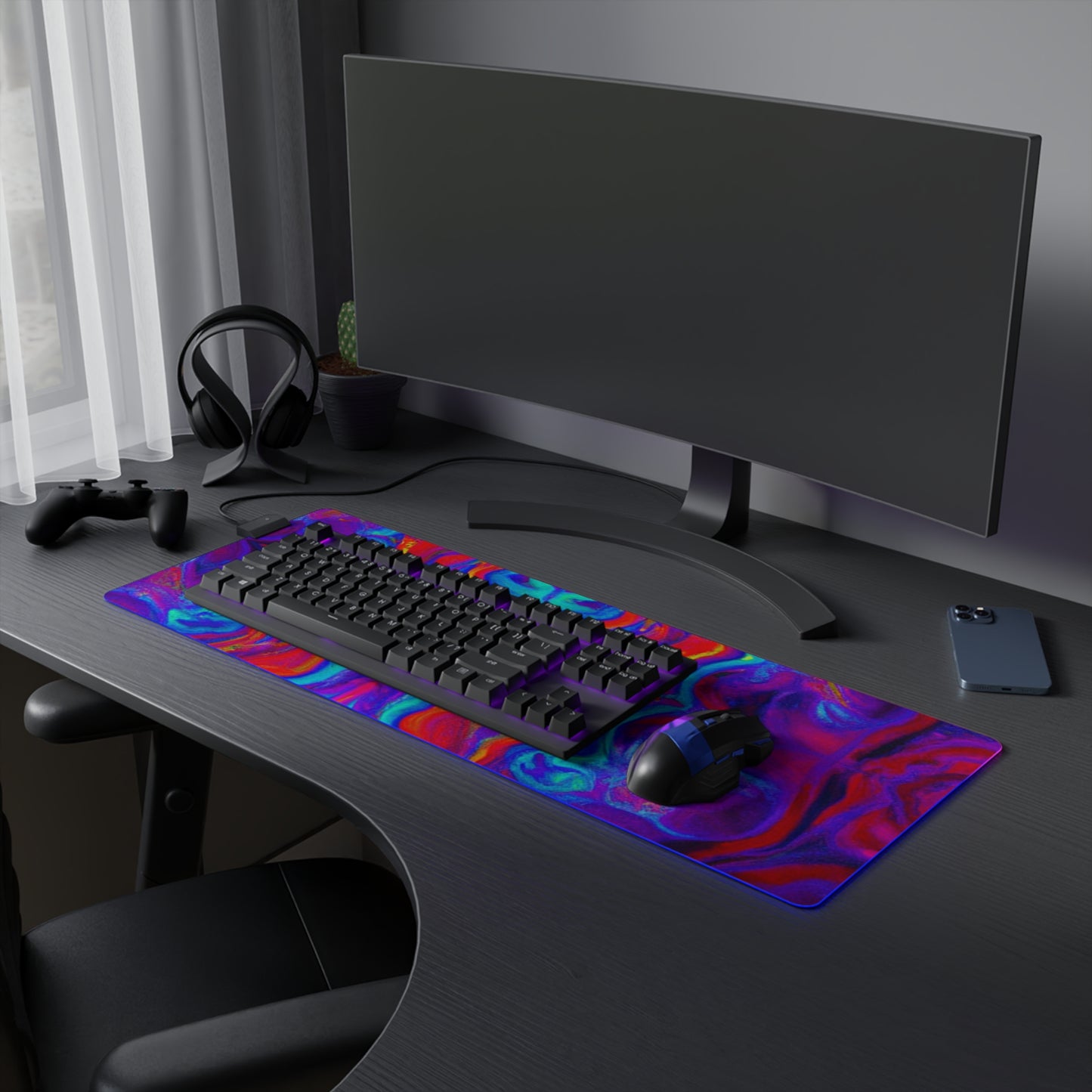 Franklin "Fritz" Finley - Psychedelic Trippy LED Light Up Gaming Mouse Pad