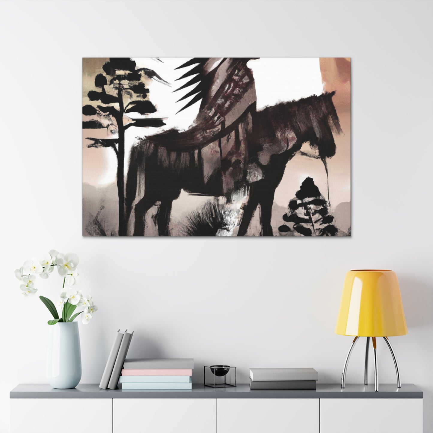 Running Wolf - Native American Indian Canvas Wall Art