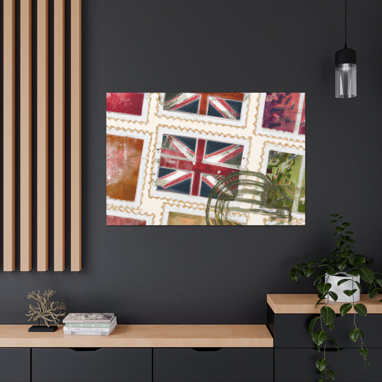 Global Traveler Stamps - Postage Stamp Collector Canvas Wall Art