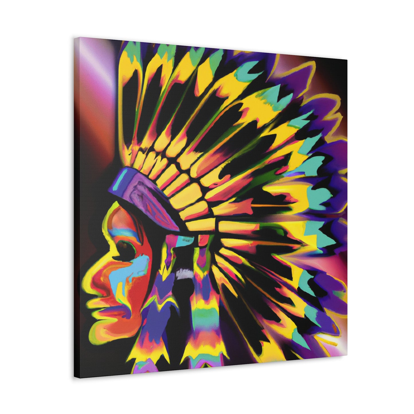 Big Chief Running Deer. - Native American Indian Canvas Wall Art