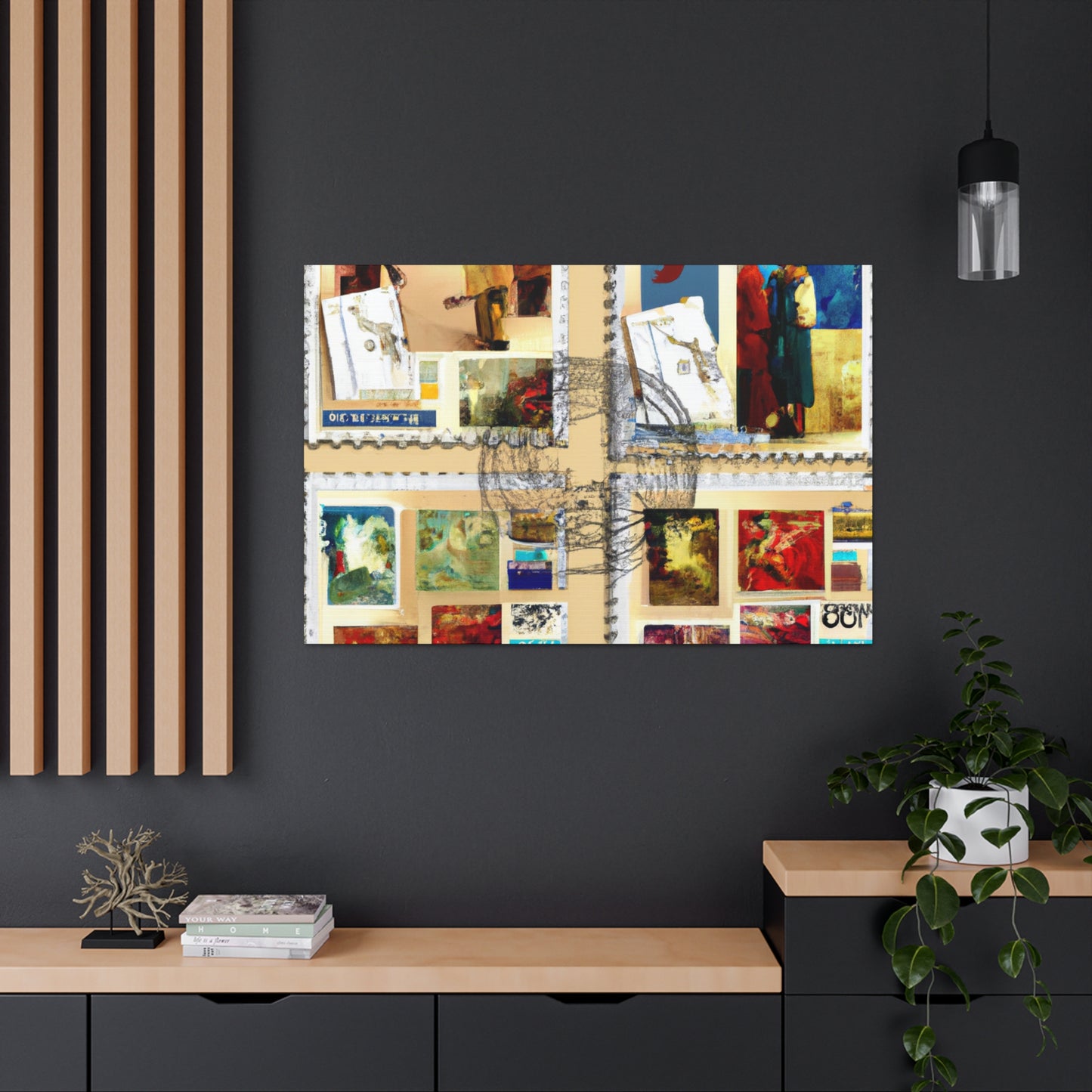 "Cultural Connections" - Postage Stamp Collector Canvas Wall Art