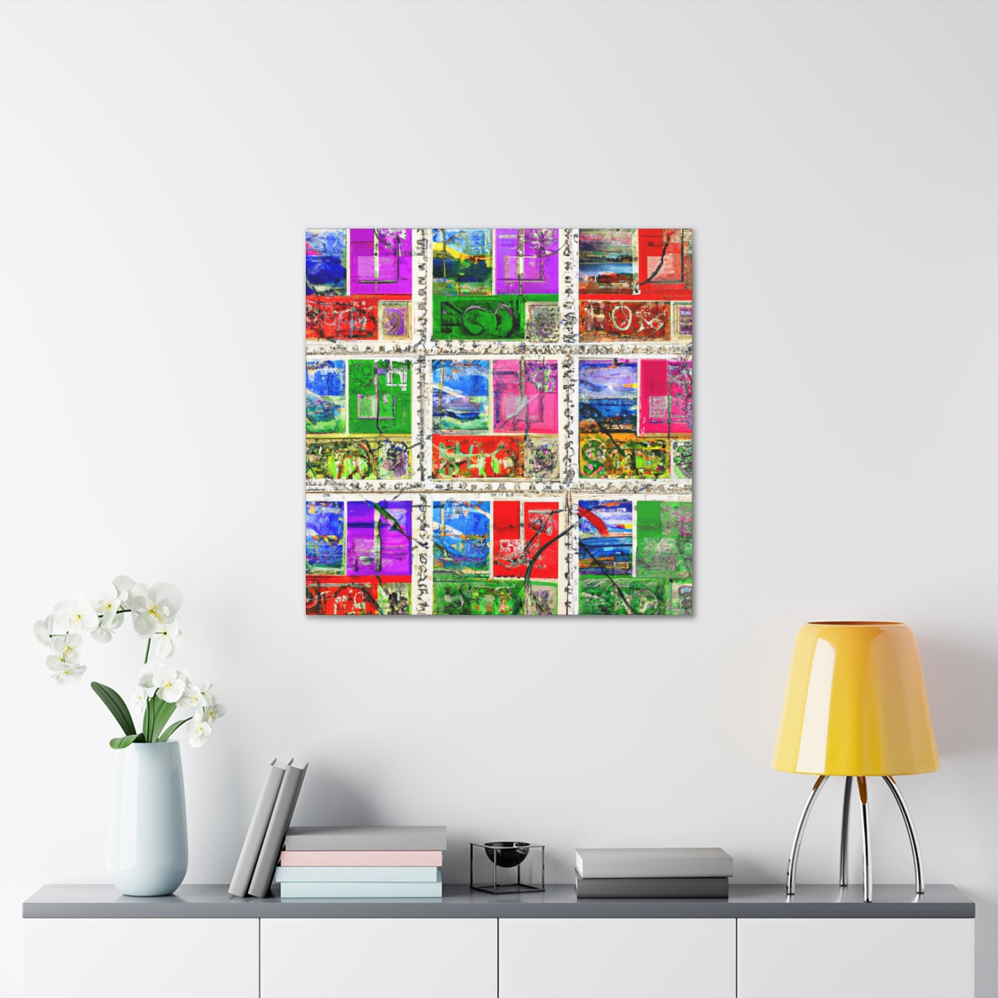 "International Expressions" - Postage Stamp Collector Canvas Wall Art