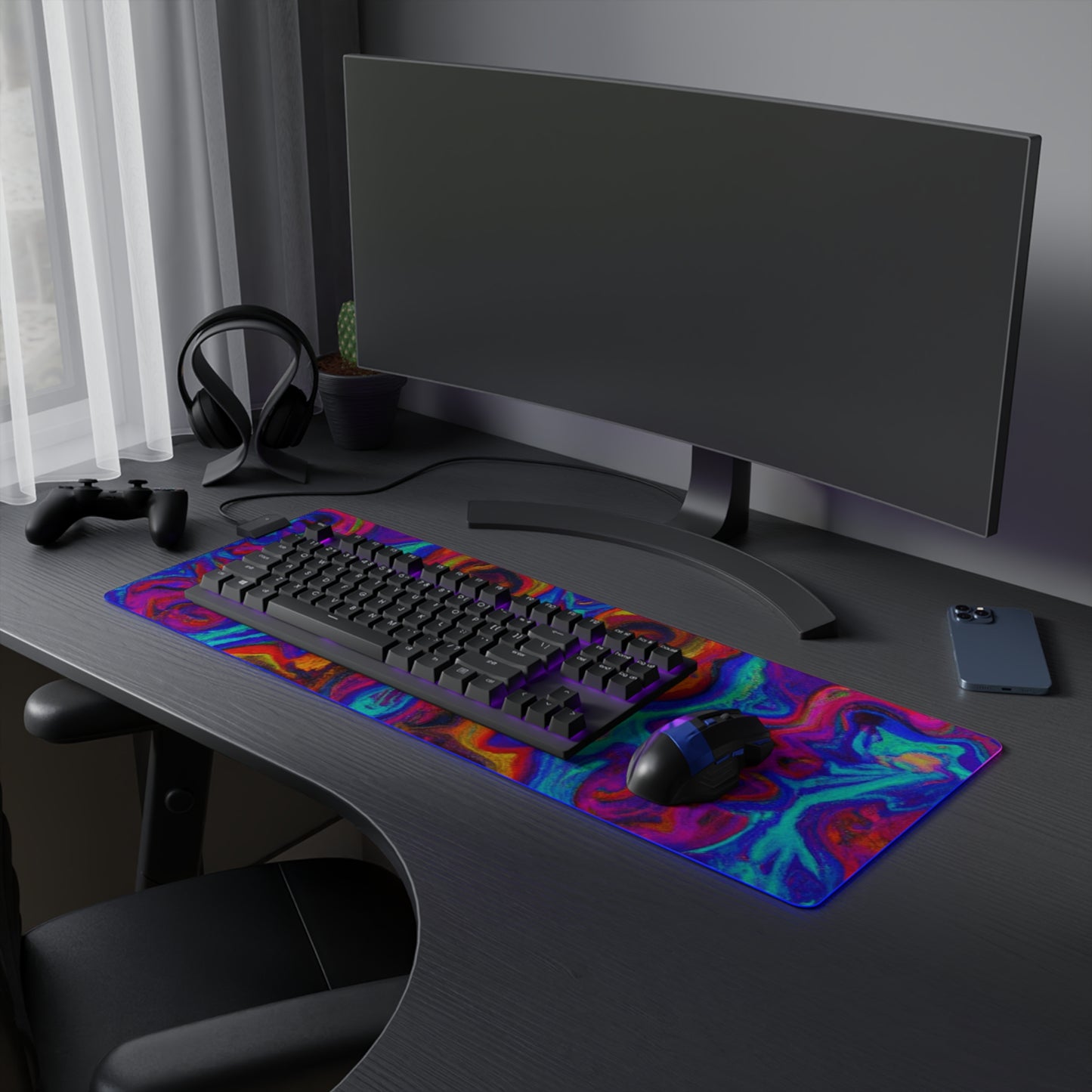 Marshall 'Doc' Silvermane - Psychedelic Trippy LED Light Up Gaming Mouse Pad