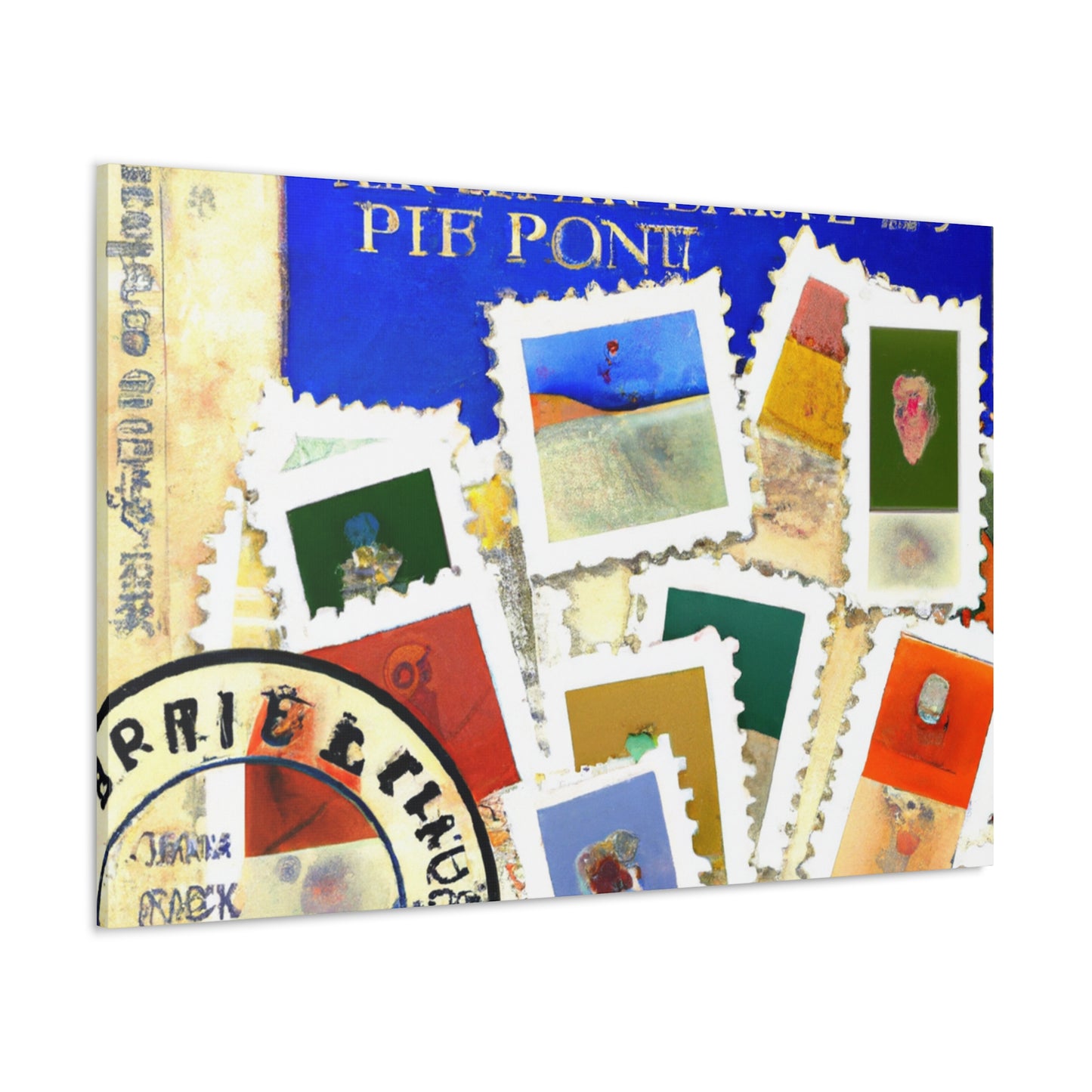 Globetrotting Stamps - Postage Stamp Collector Canvas Wall Art