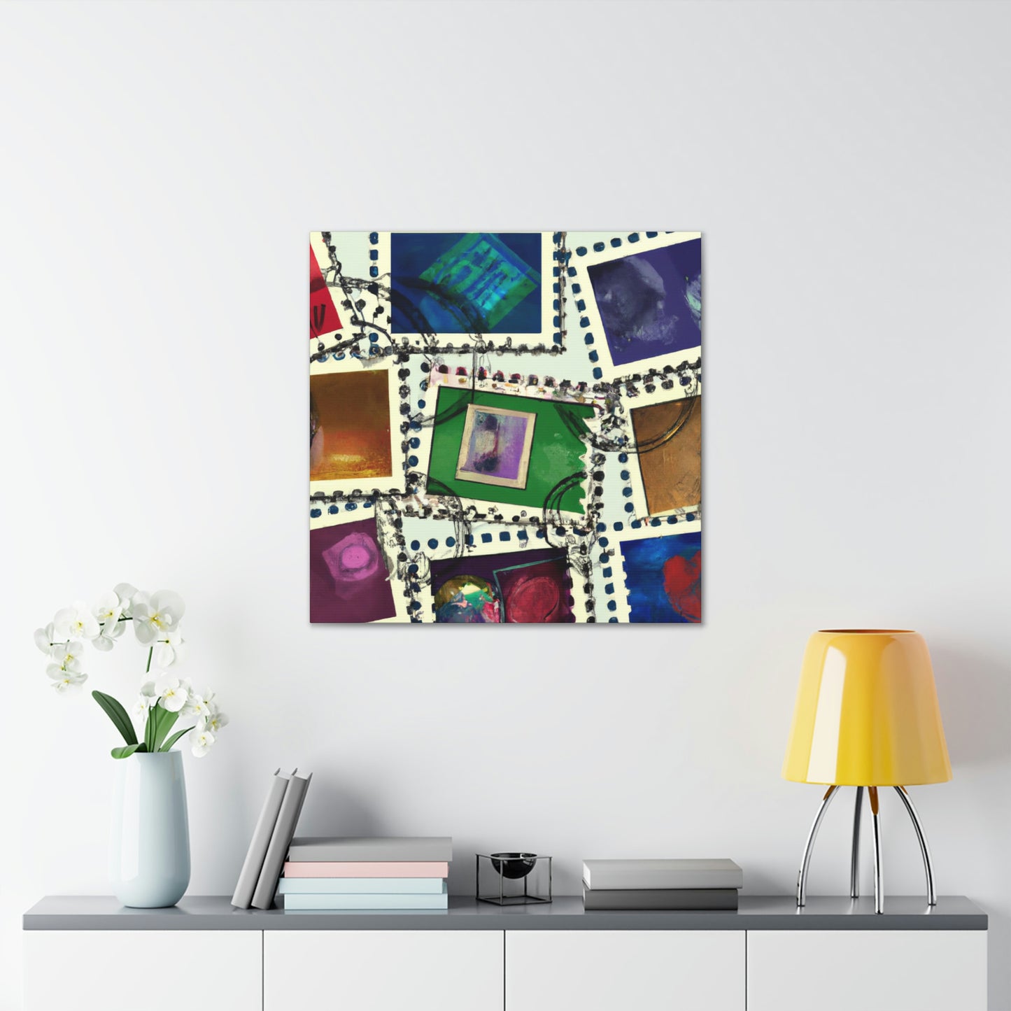 Great Wonders of the World Stamp Series - Postage Stamp Collector Canvas Wall Art