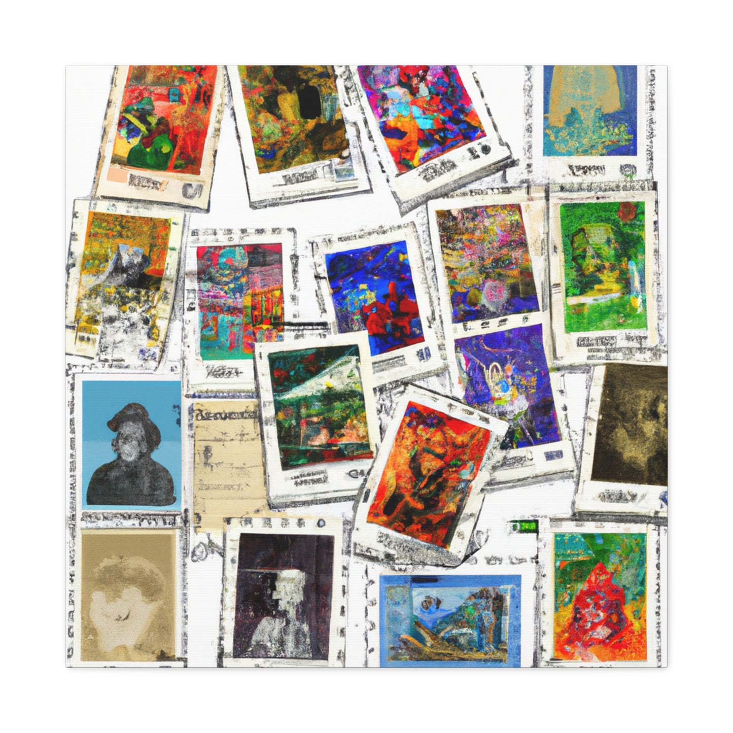 Global Harmony Stamps - Postage Stamp Collector Canvas Wall Art