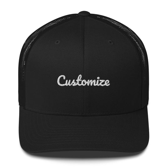 Make Your Own Customizable Text Trucker Cap Hat