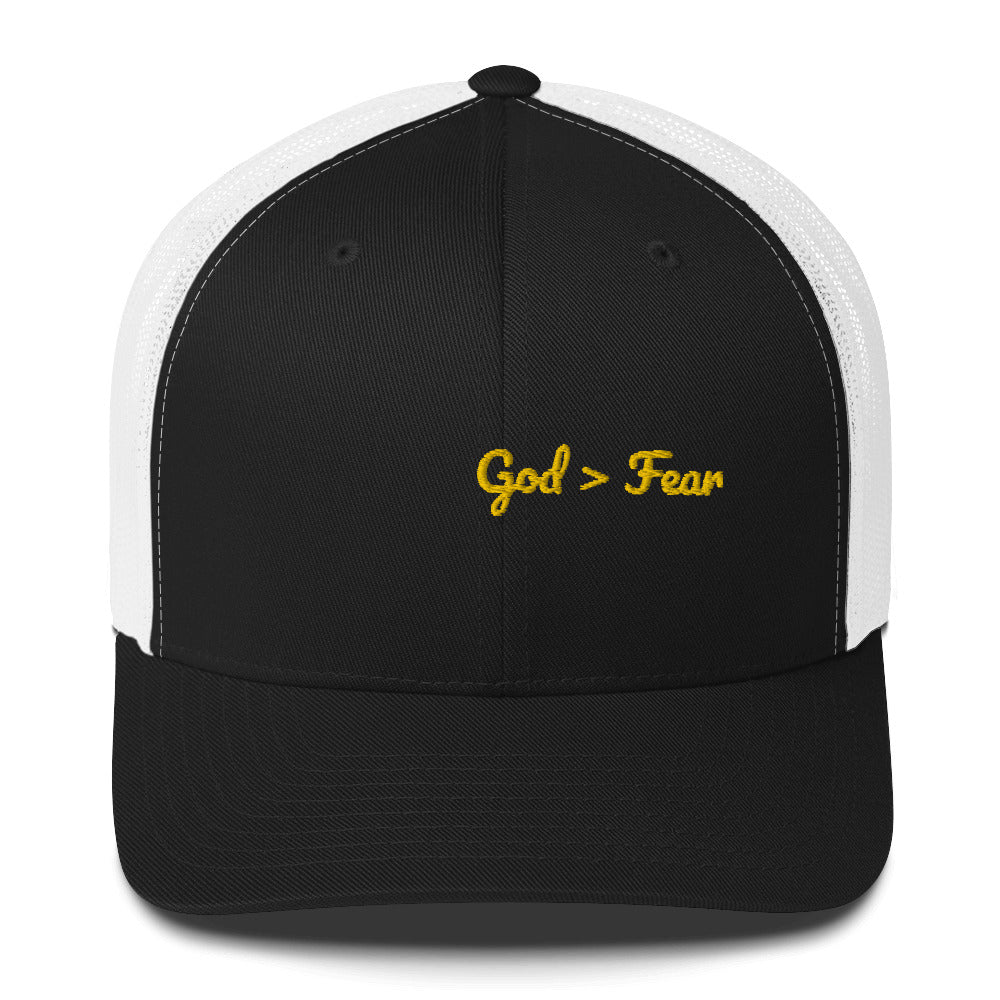 God Is Greater Than Fear Christian Trucker Cap Hat