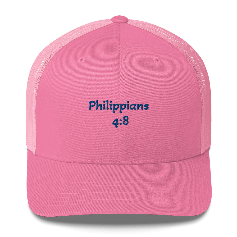 Philippians 4:8 Peace Bible Verse Christian Christianity Trucker Cap Hat