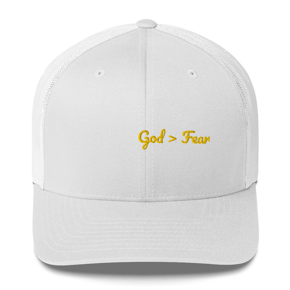 God Is Greater Than Fear Christian Trucker Cap Hat